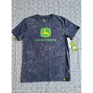 John‎ Deere Graphic Tee Kids XL 14/16 Blue New Mineral Wash Short Sleeve Shirt